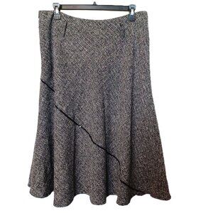 Richard Malcolm Tweed A-Line Skirt With Black Accents Size 10 Polyester/Rayon Bl